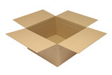 Wellpapp-Faltkarton 1-wellig, 470x470x250mm, Qual. 1.30C braun, Höhenrillung bei 200mm